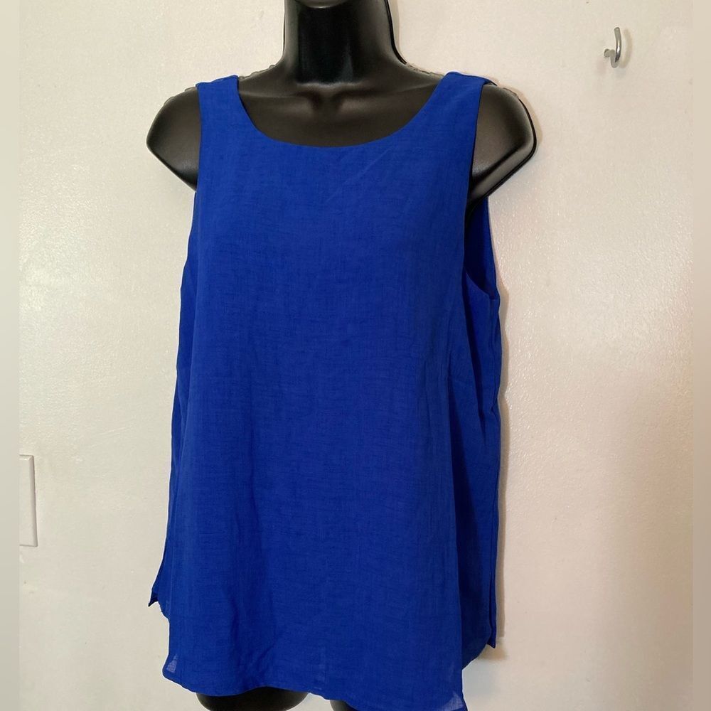 Naked Zebra royal blue bow back tank top